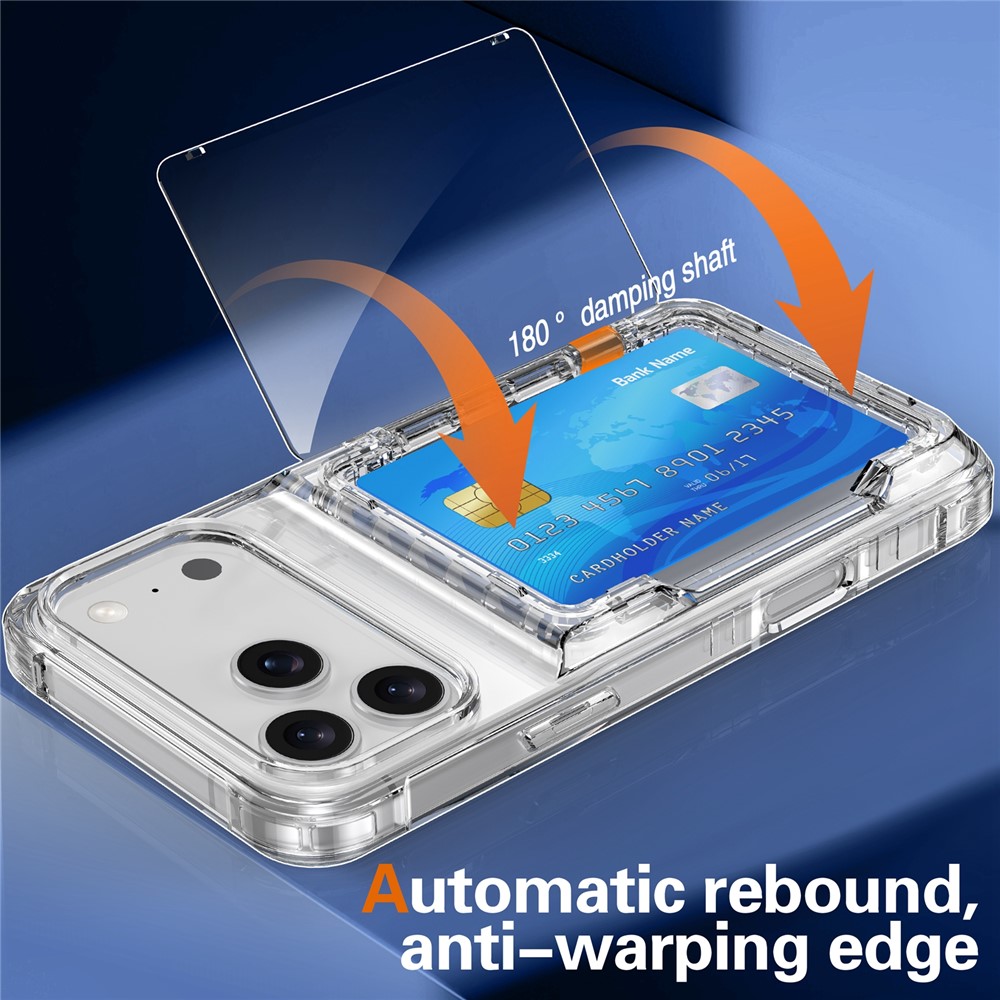  iPhone 17 Pro Skal Kickstand Med Korthållare Transparent