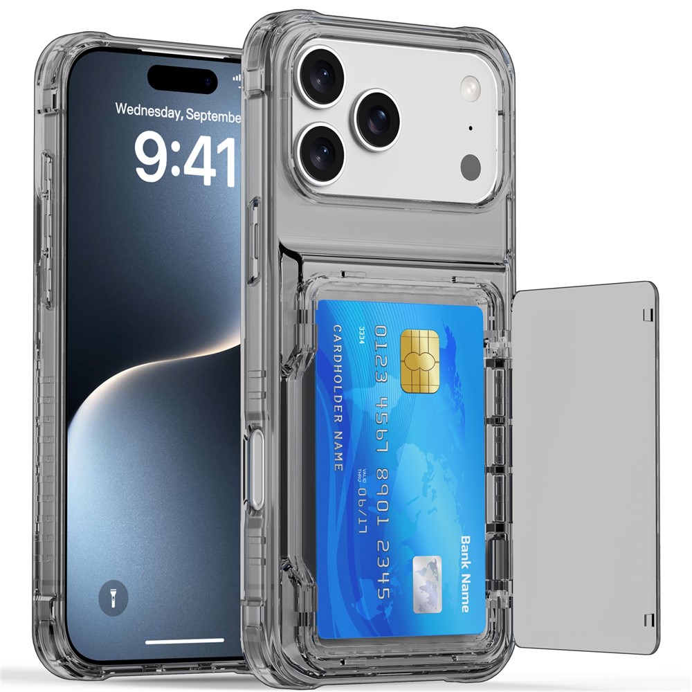  iPhone 17 Pro Skal Kickstand Med Korthållare Tonad Svart