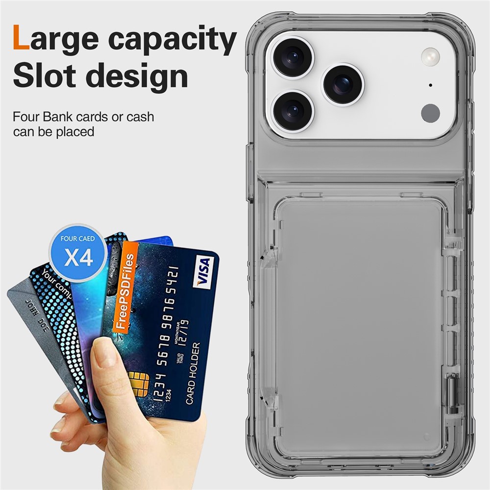  iPhone 17 Pro Skal Kickstand Med Korthållare Tonad Svart