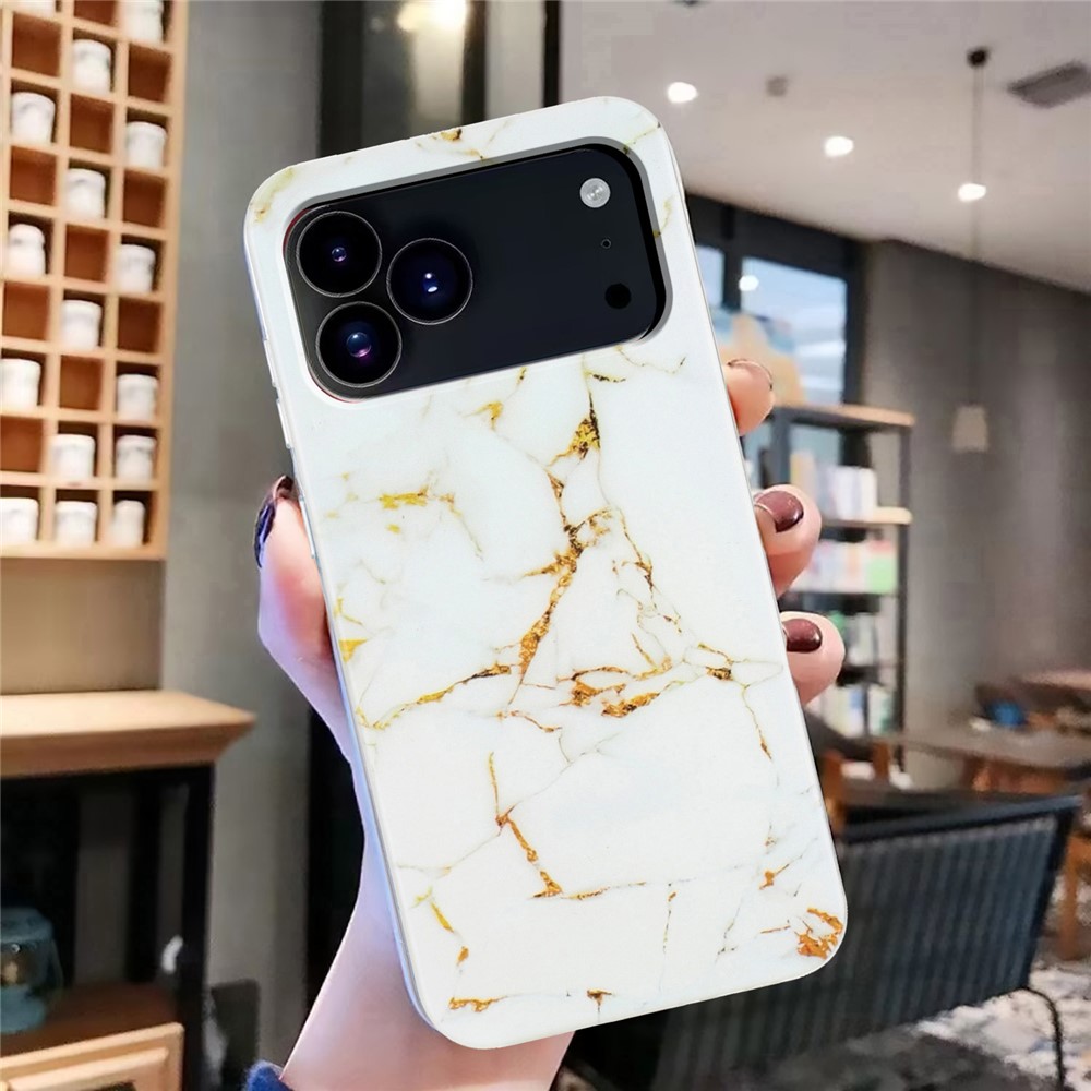  iPhone 17 Pro Skal TPU Marmor Vit