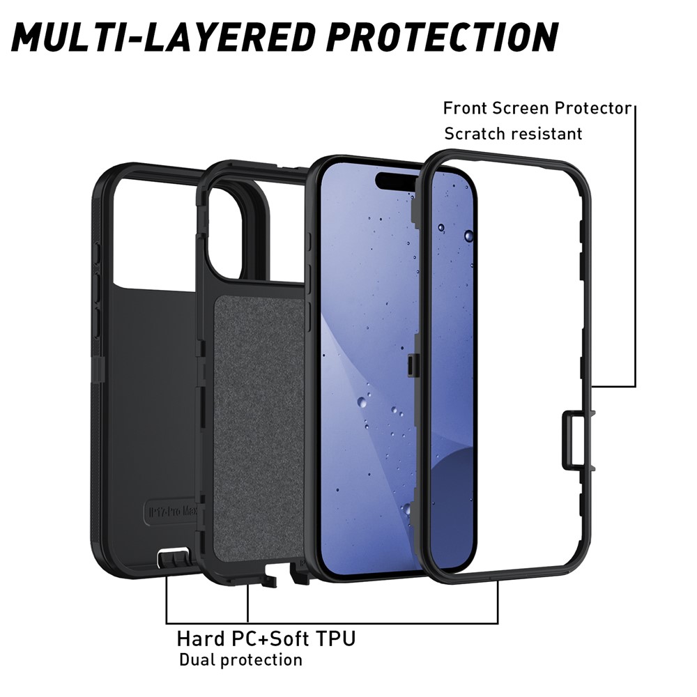  iPhone 17 Pro Skal Extreme Shockproof Hybrid Svart