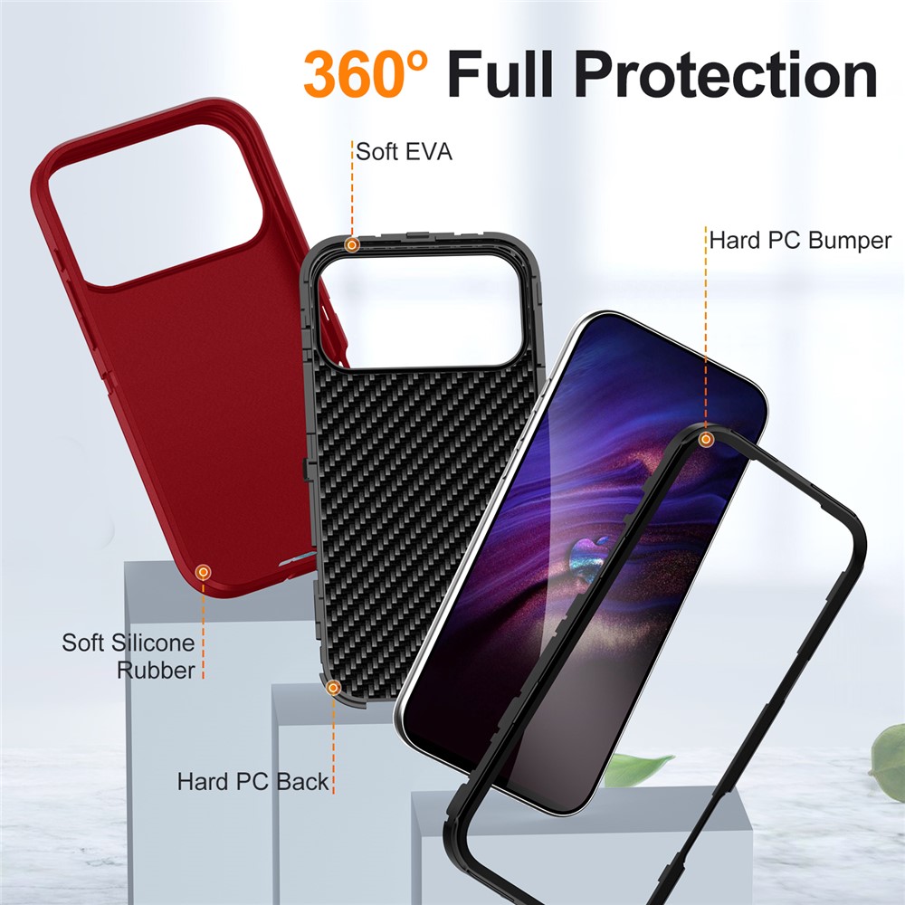  iPhone 17 Pro Skal Extreme Shockproof Hybrid Röd