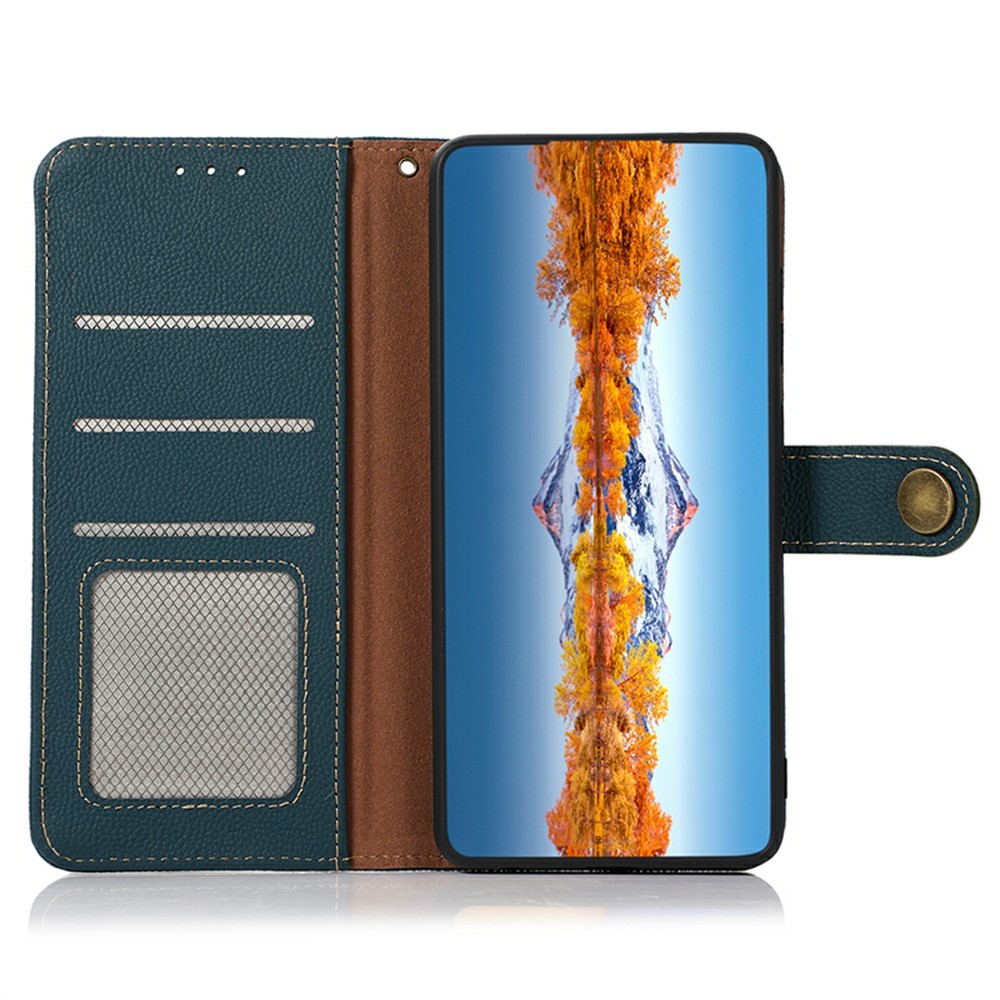 KHAZNEH KHAZNEH iPhone 17 Pro Max Fodral RFID Äkta Läder Grön