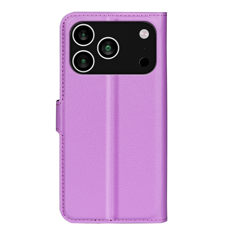  iPhone 17 Pro Max Fodral Litchi Läder Lila