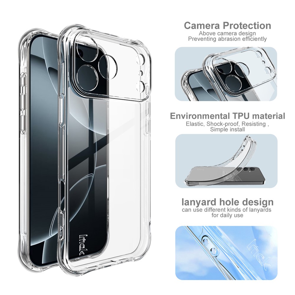 IMAK IMAK iPhone 17 Pro Max Skal TPU Shockproof Airbag Transparent