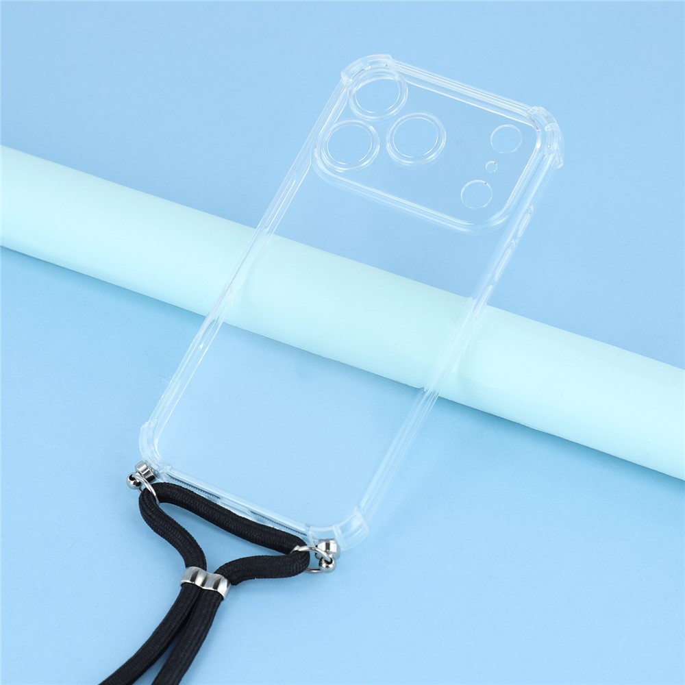  iPhone 17 Pro Max Skal TPU Med Mobilsnöre Transparent