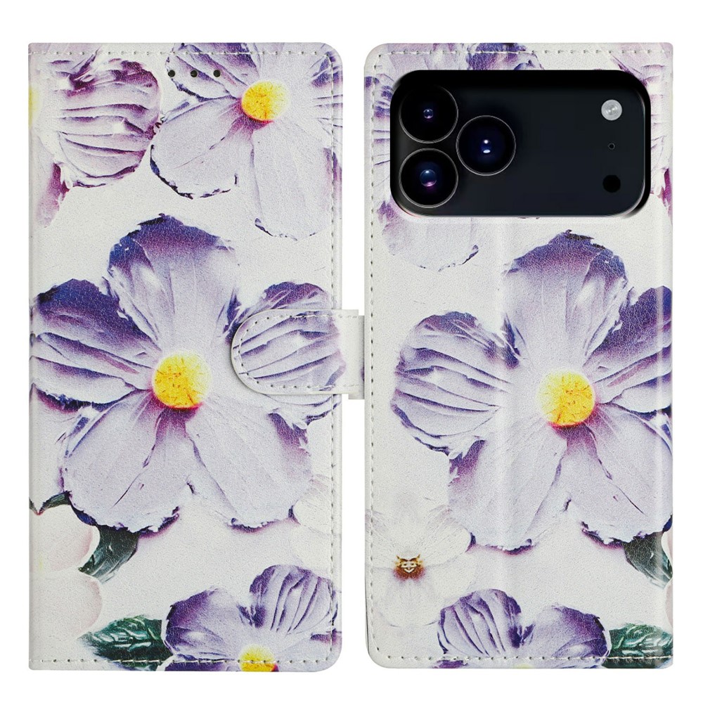  iPhone 17 Pro Max Fodral Med Tryck Lila Blommor