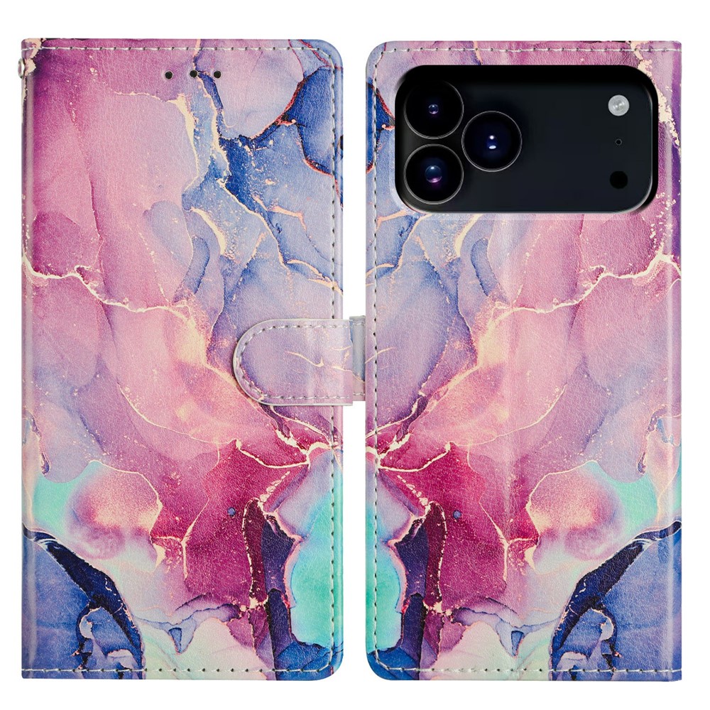  iPhone 17 Pro Max Fodral Med Tryck Rosa Marmor