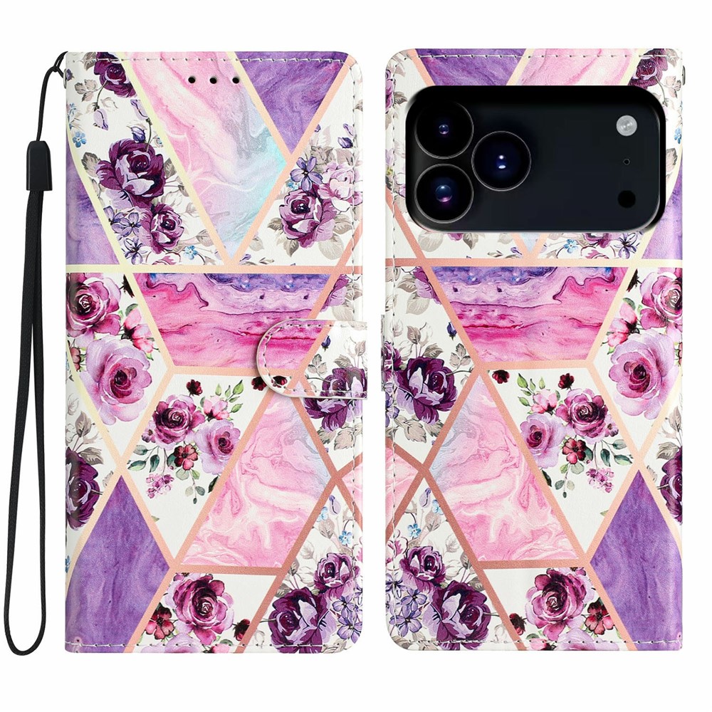  iPhone 17 Pro Max Fodral Med Tryck Lila Blommor