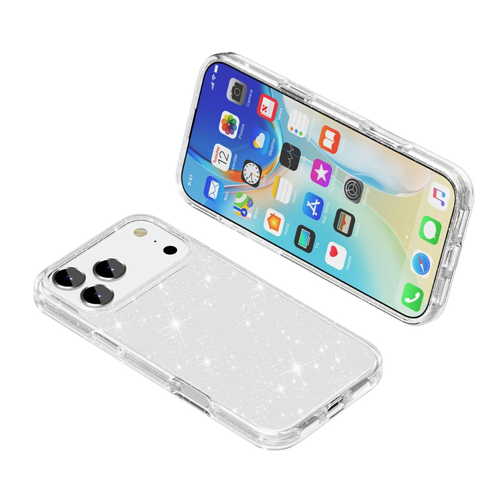  iPhone 17 Pro Max Skal Glitter Transparent