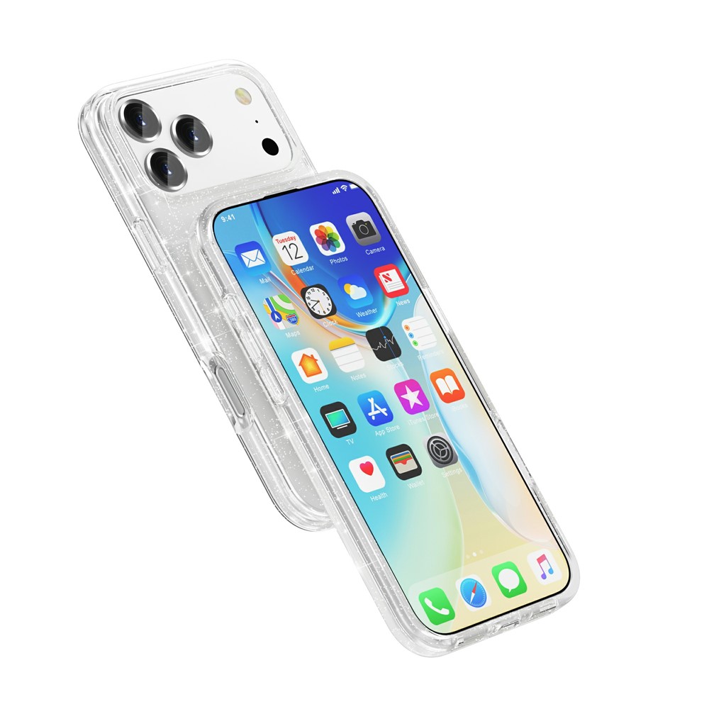  iPhone 17 Pro Max Skal Glitter Transparent