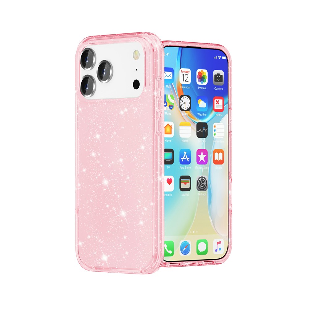  iPhone 17 Pro Max Skal Glitter Rosa