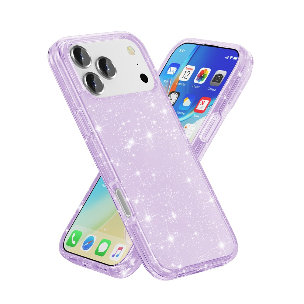 iPhone 17 Pro Max Skal Glitter Lila