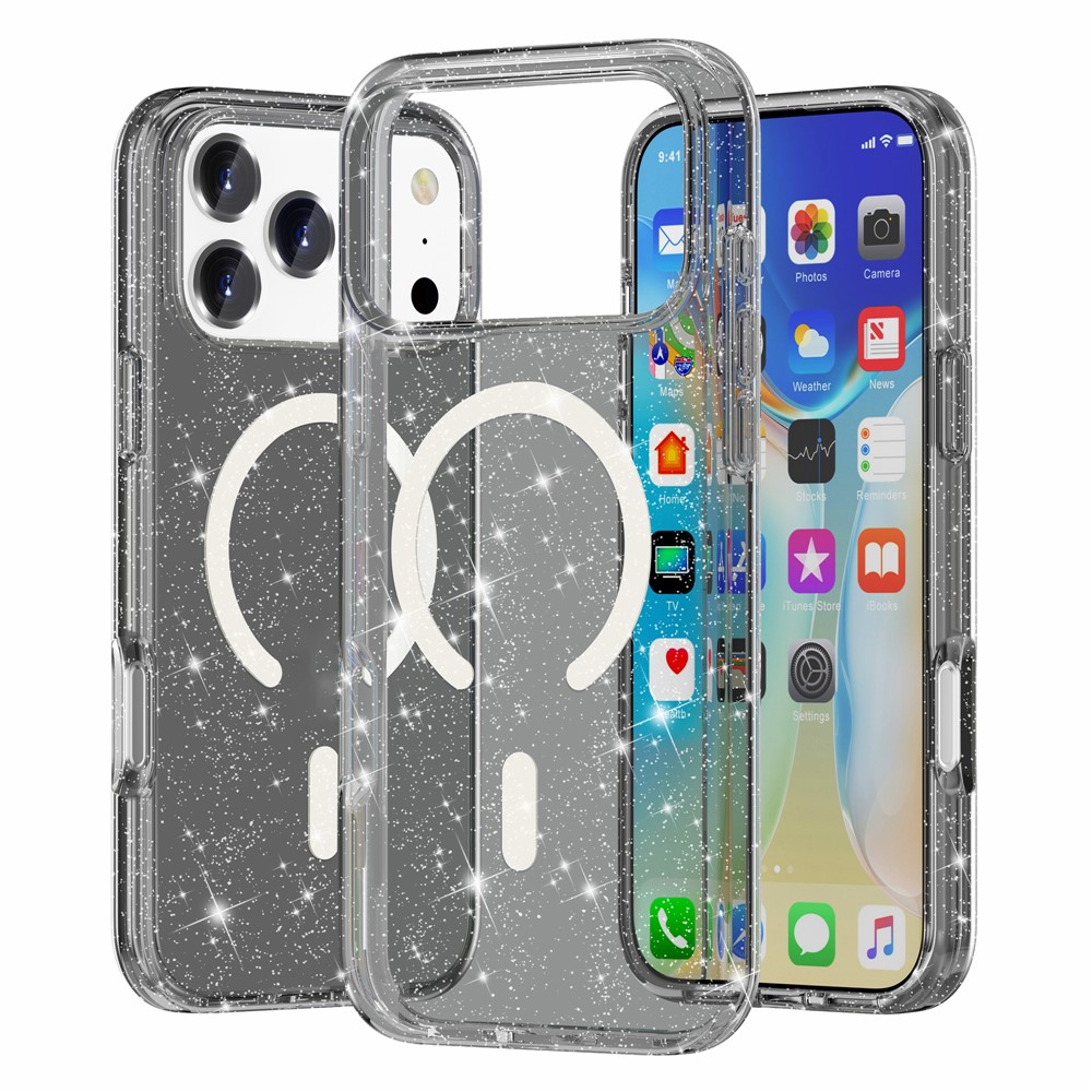  iPhone 17 Pro Max Skal MagSafe Glitter Svart