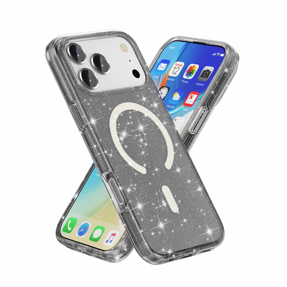  iPhone 17 Pro Max Skal MagSafe Glitter Svart