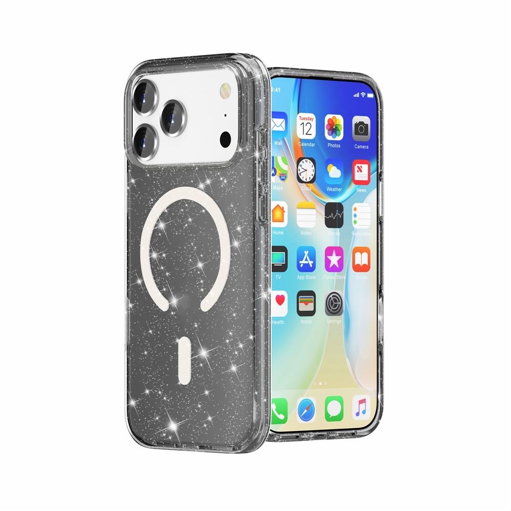  iPhone 17 Pro Max Skal MagSafe Glitter Svart