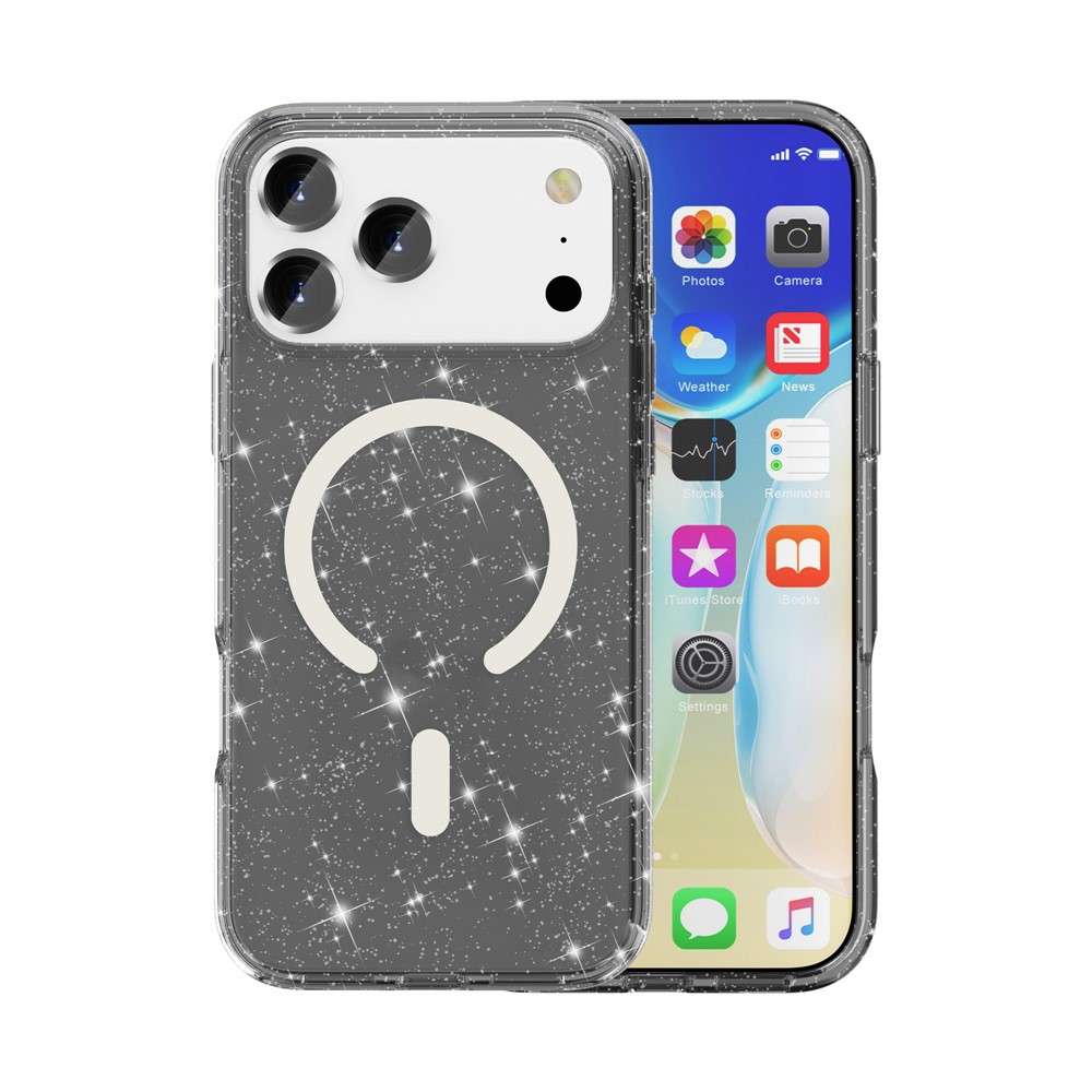  iPhone 17 Pro Max Skal MagSafe Glitter Svart