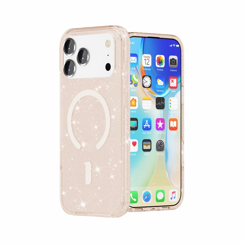  iPhone 17 Pro Max Skal MagSafe Glitter Guld