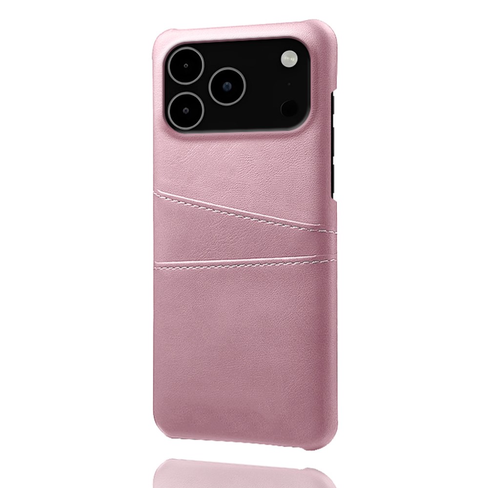  iPhone 17 Pro Max Skal Med Kortfack Läder Roséguld