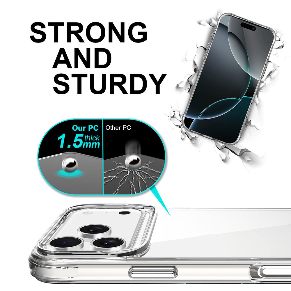  iPhone 17 Pro Max Skal Hybrid Transparent