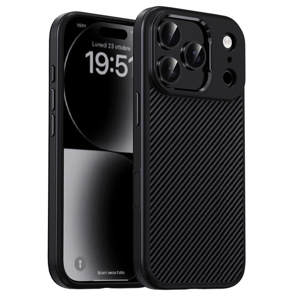 IPAKY IPAKY iPhone 17 Pro Max Skal TPU Kolfiber Textur Svart