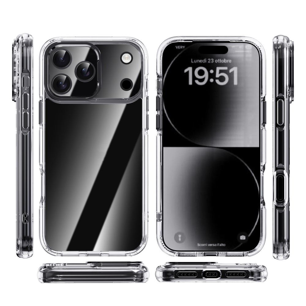 IPAKY IPAKY iPhone 17 Pro Max Skal Shockproof Transparent / Silver