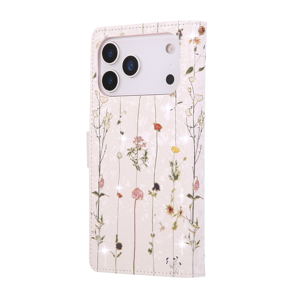 iPhone 17 Pro Max Fodral RFID Läder Små Blommor