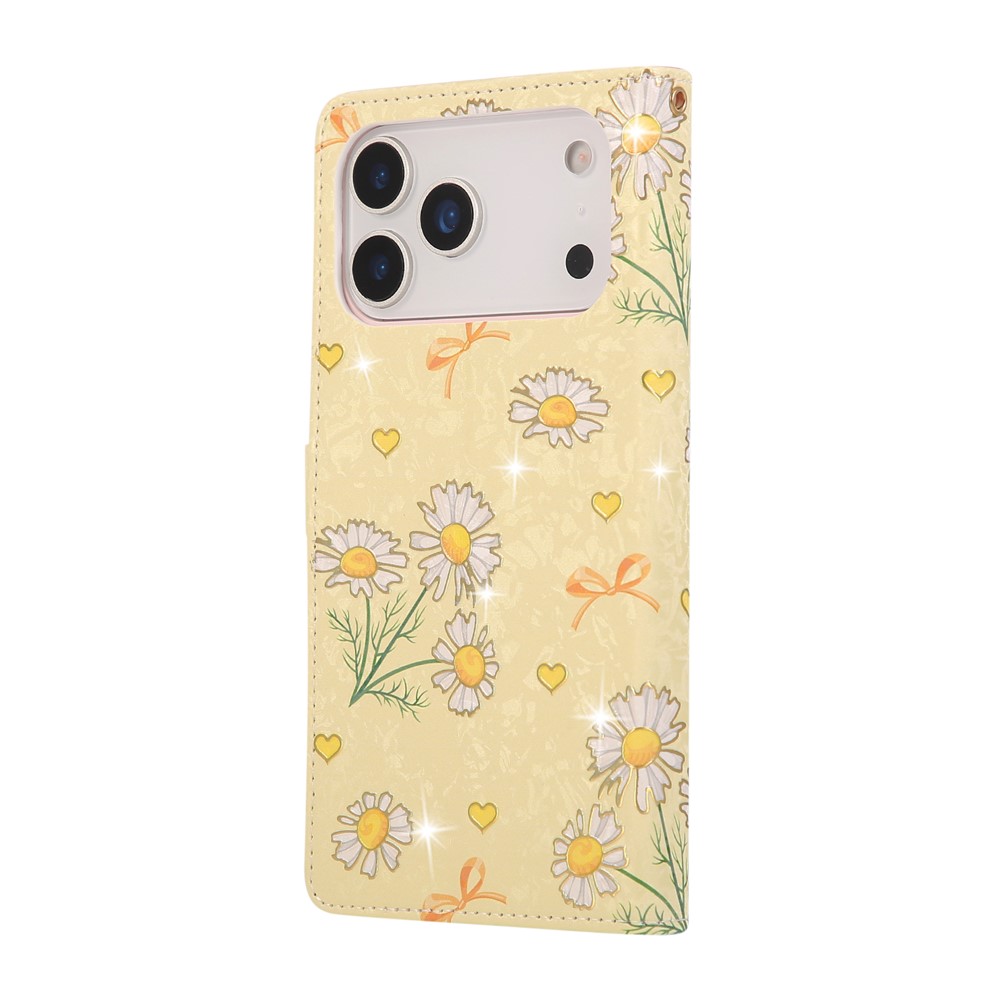  iPhone 17 Pro Max Fodral RFID Läder Yellow Daisy