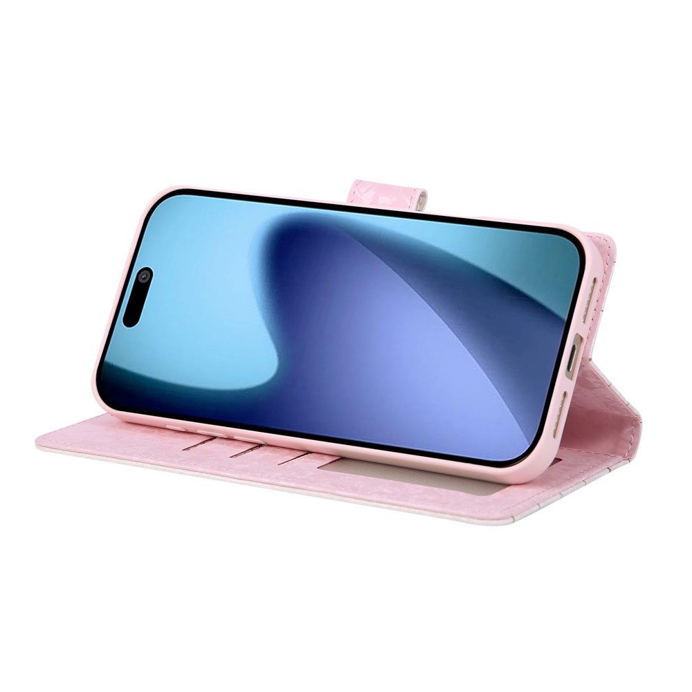  iPhone 17 Pro Max Fodral RFID Läder Färgglada Blommor