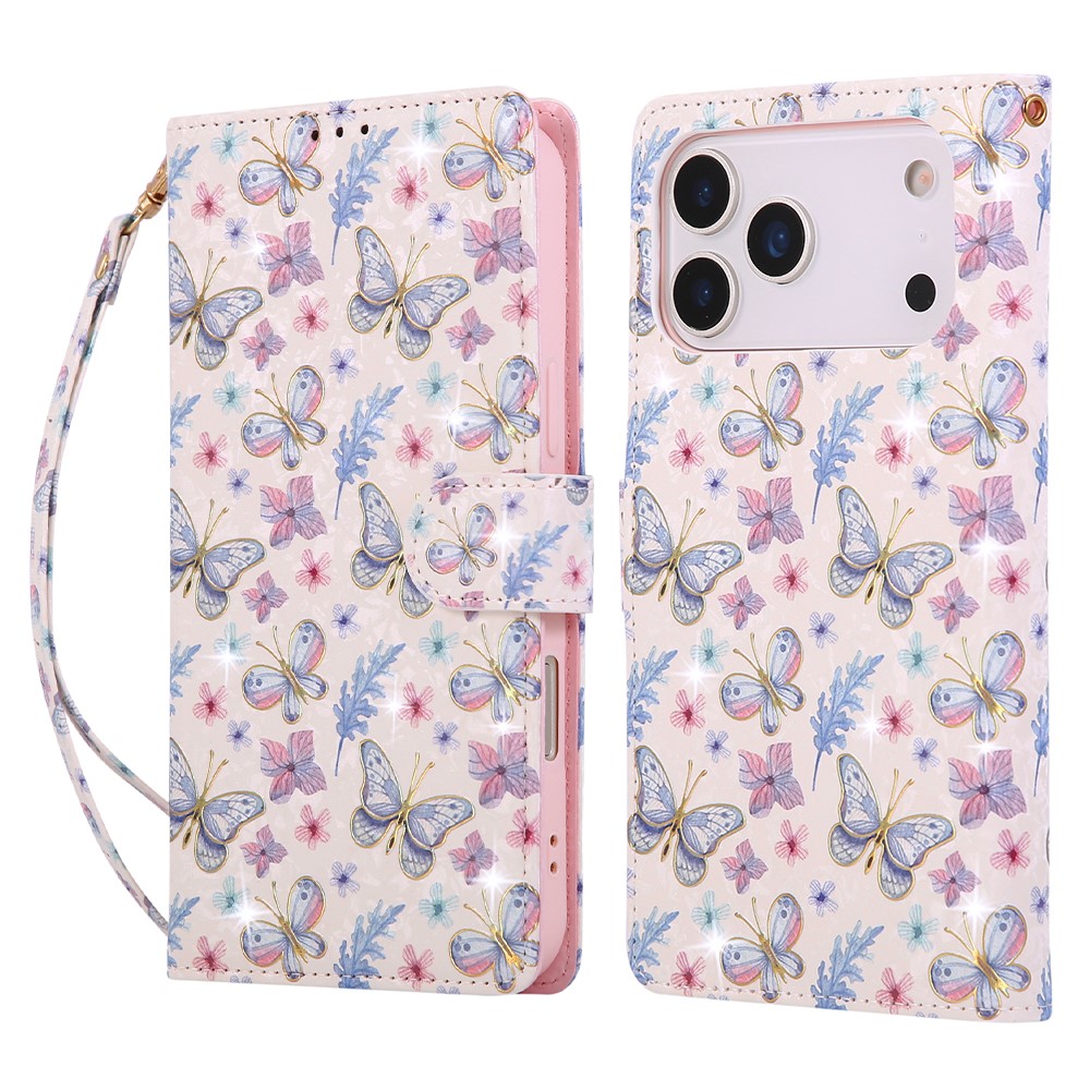  iPhone 17 Pro Max Fodral RFID Läder Fjärilar / Blommor