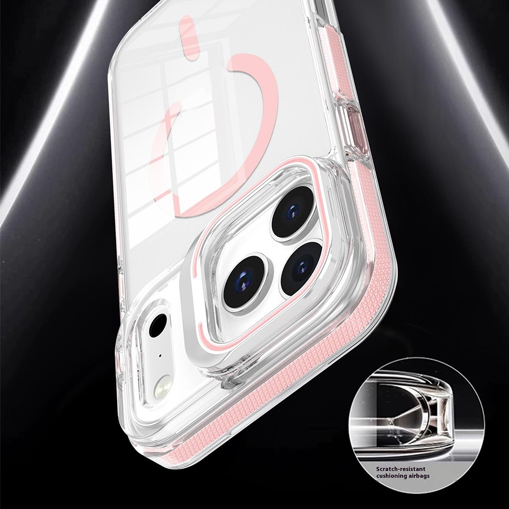  iPhone 17 Pro Max Skal MagSafe Kickstand Transparent / Rosa