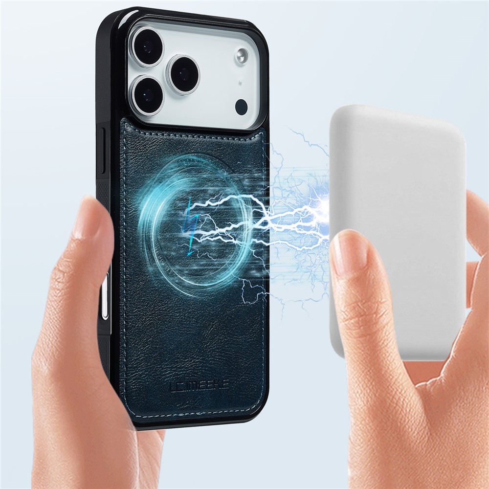 LC.IMEEKE LC.IMEEKE iPhone 17 Pro Max Skal MagSafe Läder Blå