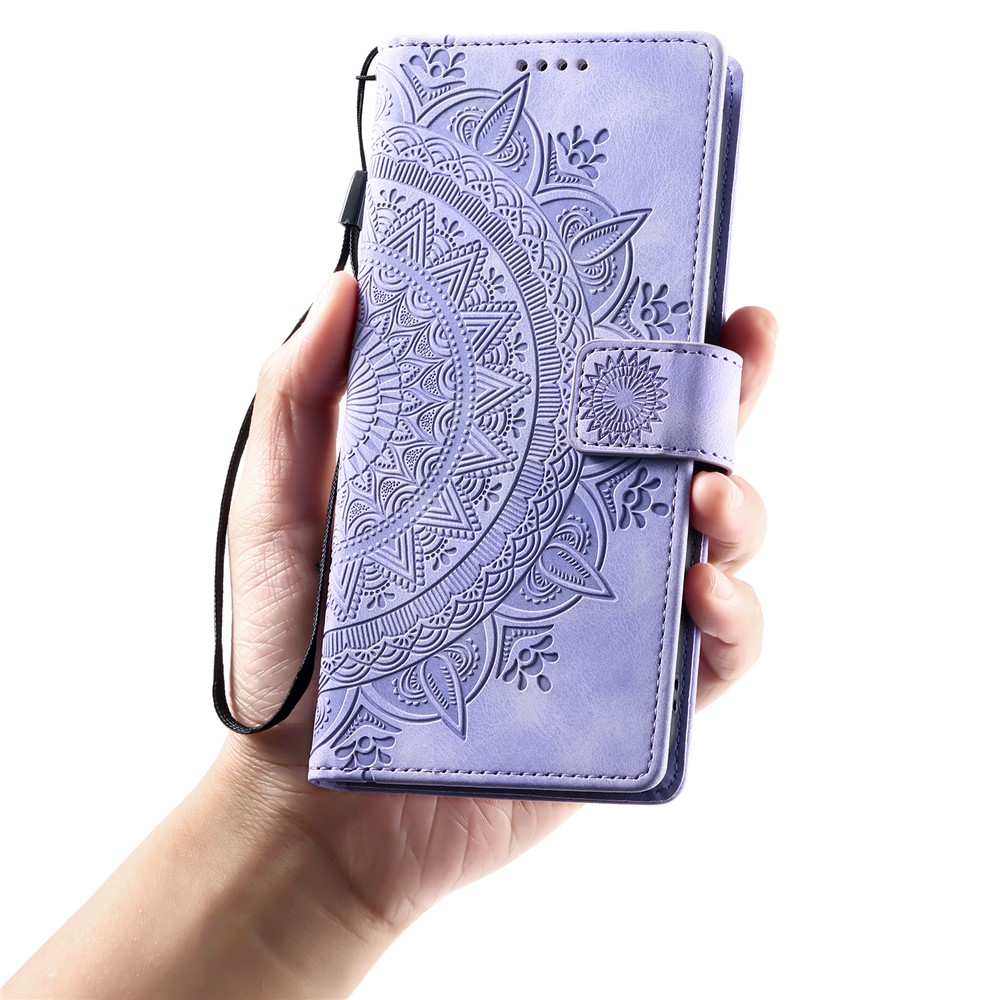  iPhone 17 Pro Max Fodral Mandala Läder Lila