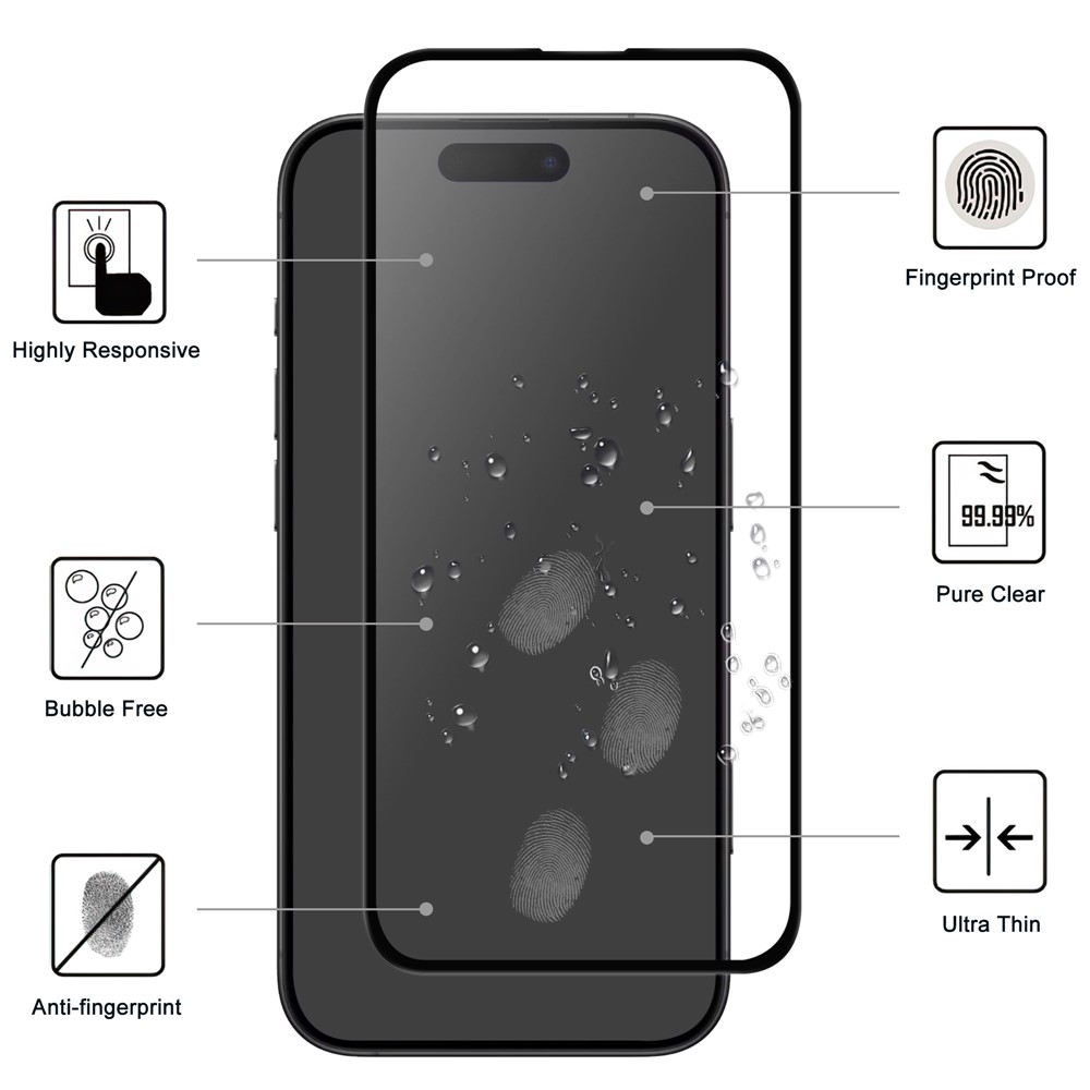  iPhone 17 Pro Max Skärmskydd Heltäckande Härdat Glas