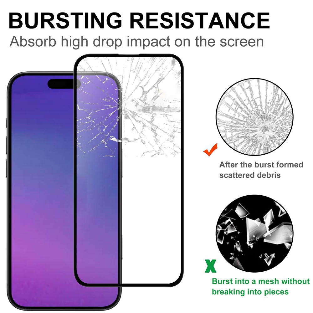 iPhone 17 Pro Max Skärmskydd Heltäckande Härdat Glas