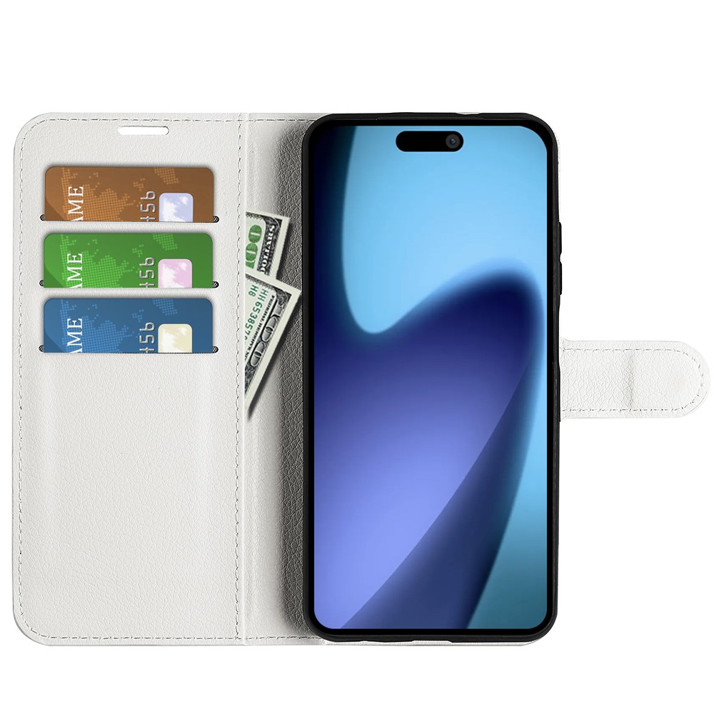  iPhone Air Fodral Litchi Läder Vit