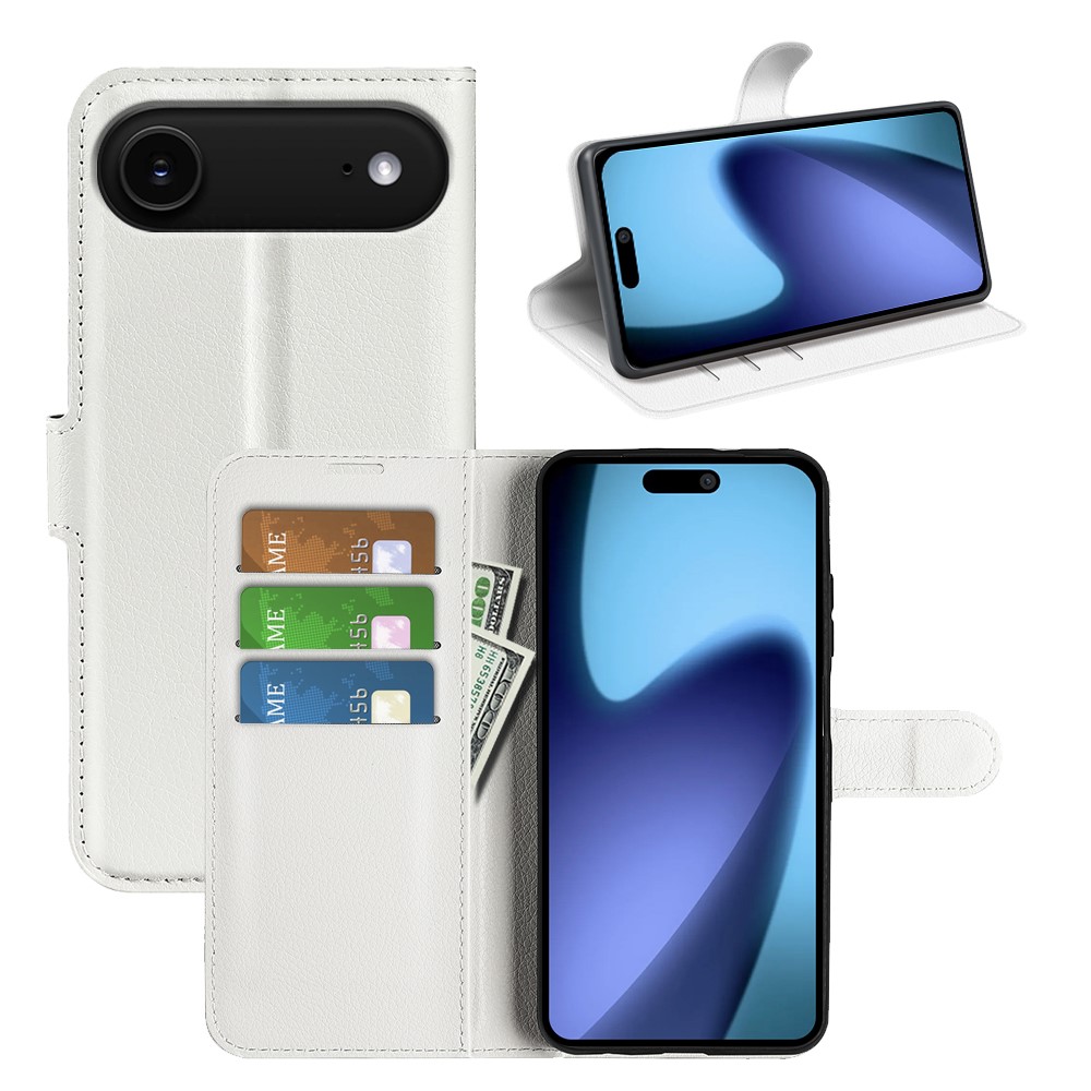  iPhone Air Fodral Litchi Läder Vit