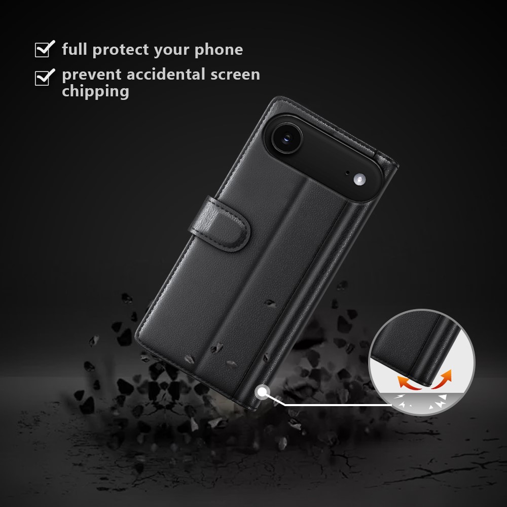  iPhone Air Fodral Premium Äkta Läder Svart