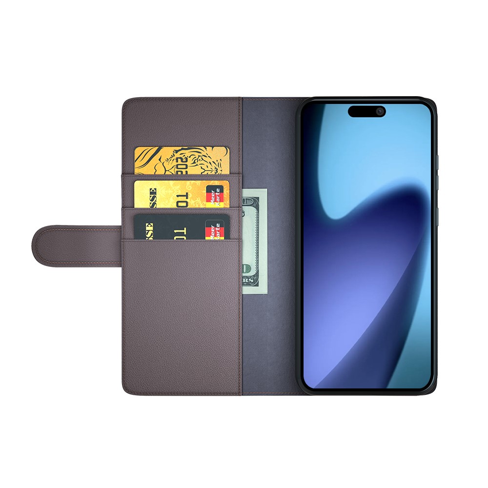  iPhone Air Fodral Premium Äkta Läder Brun