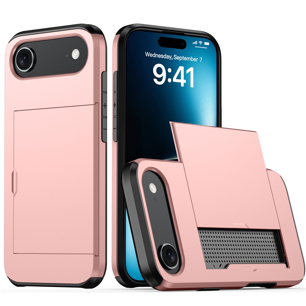 iPhone Air Skal Hybrid Med Kortfack Roséguld