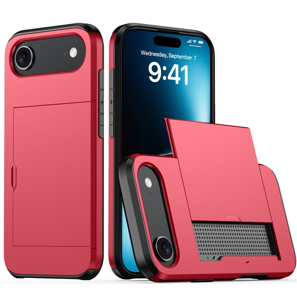  iPhone Air Skal Hybrid Med Kortfack Röd