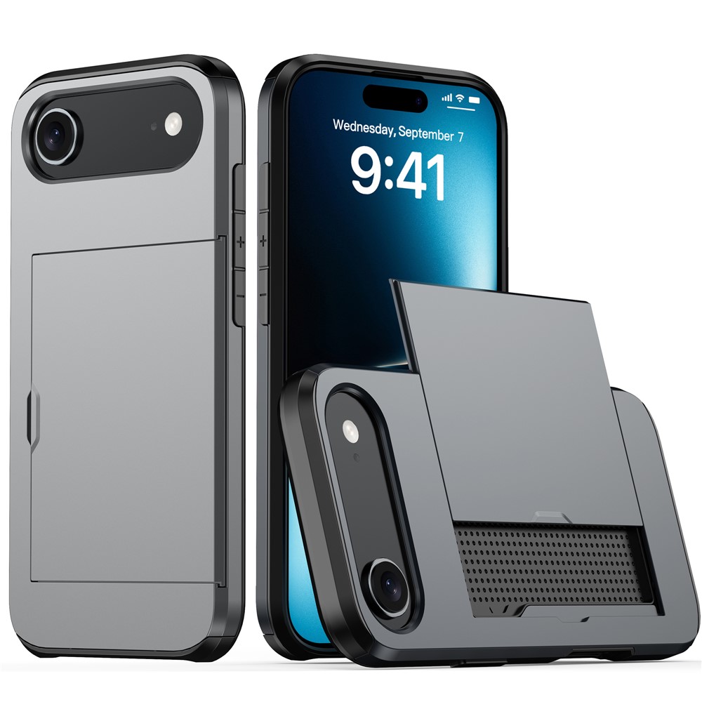  iPhone Air Skal Hybrid Med Kortfack Grå