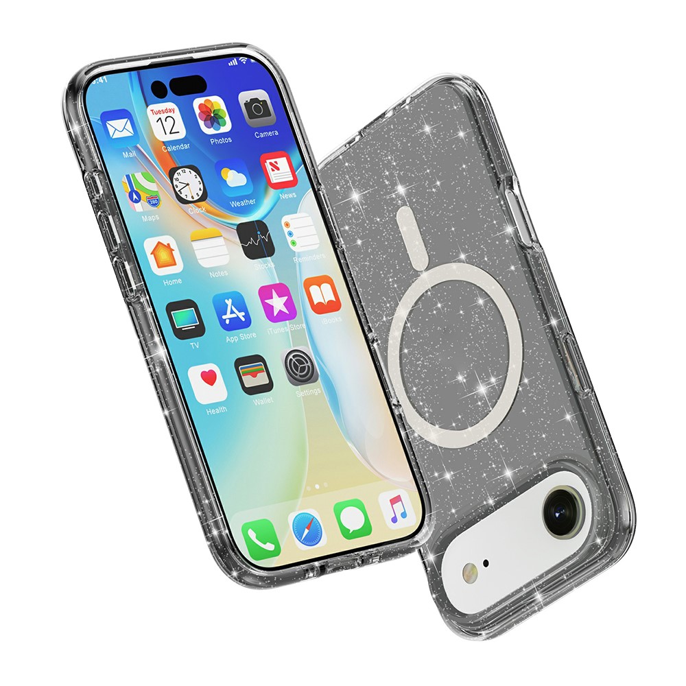  iPhone Air Skal MagSafe Glitter Svart