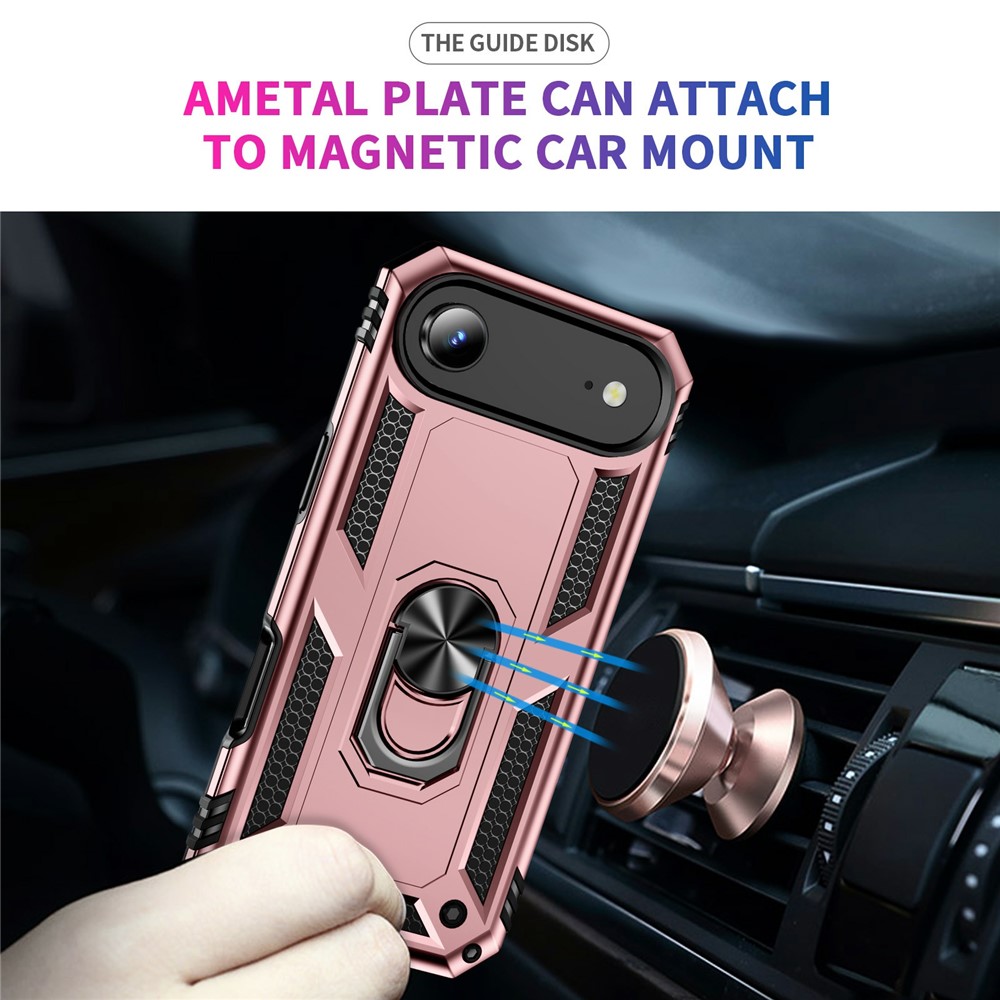  iPhone Air Skal Shockproof Hybrid Ring Roséguld