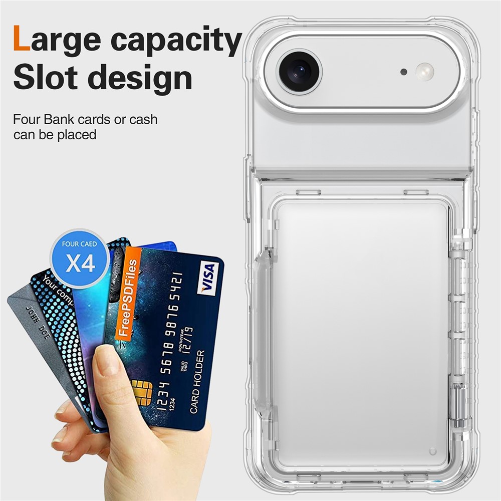 iPhone Air Skal Kickstand Med Kortfack Transparent