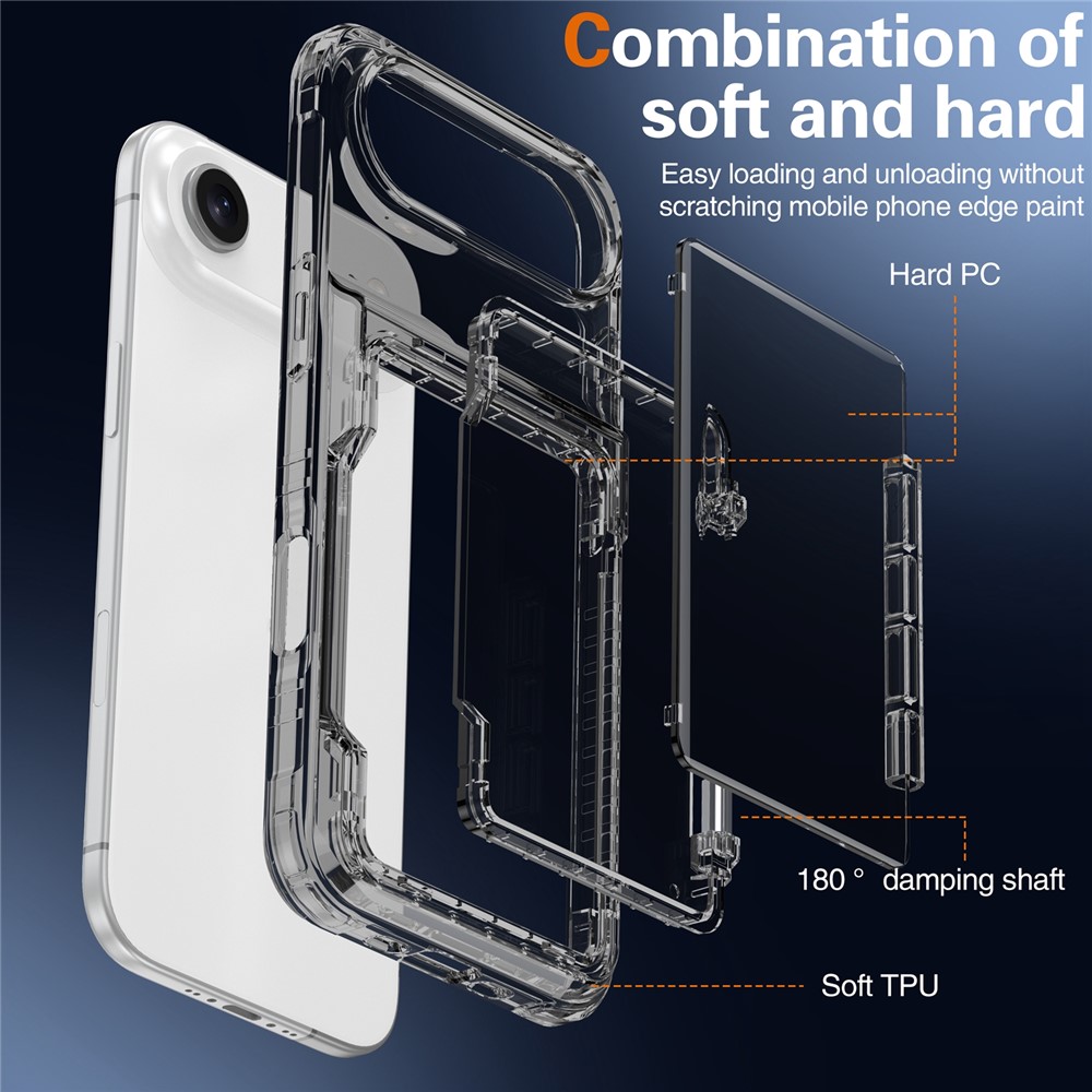  iPhone Air Skal Kickstand Med Kortfack Tonad Svart