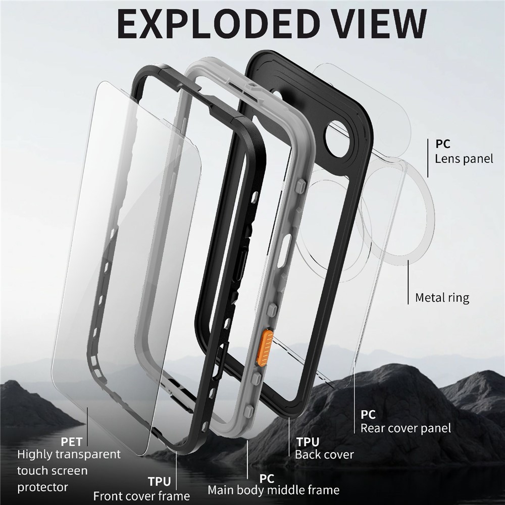 ShellBox ShellBox iPhone Air MagSafe IP68 Vattentät Skal Svart