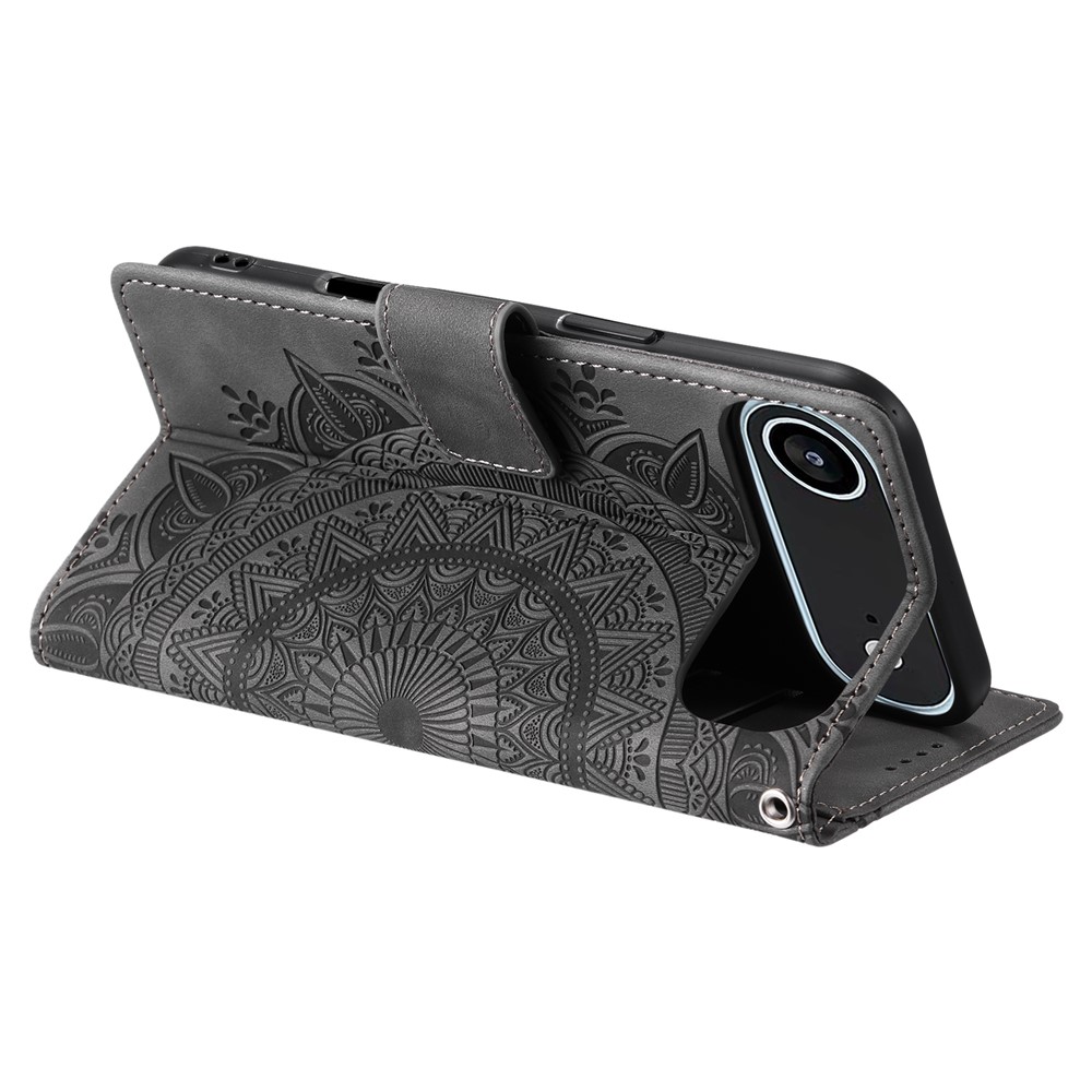  iPhone Air Fodral Mandala Läder Grå