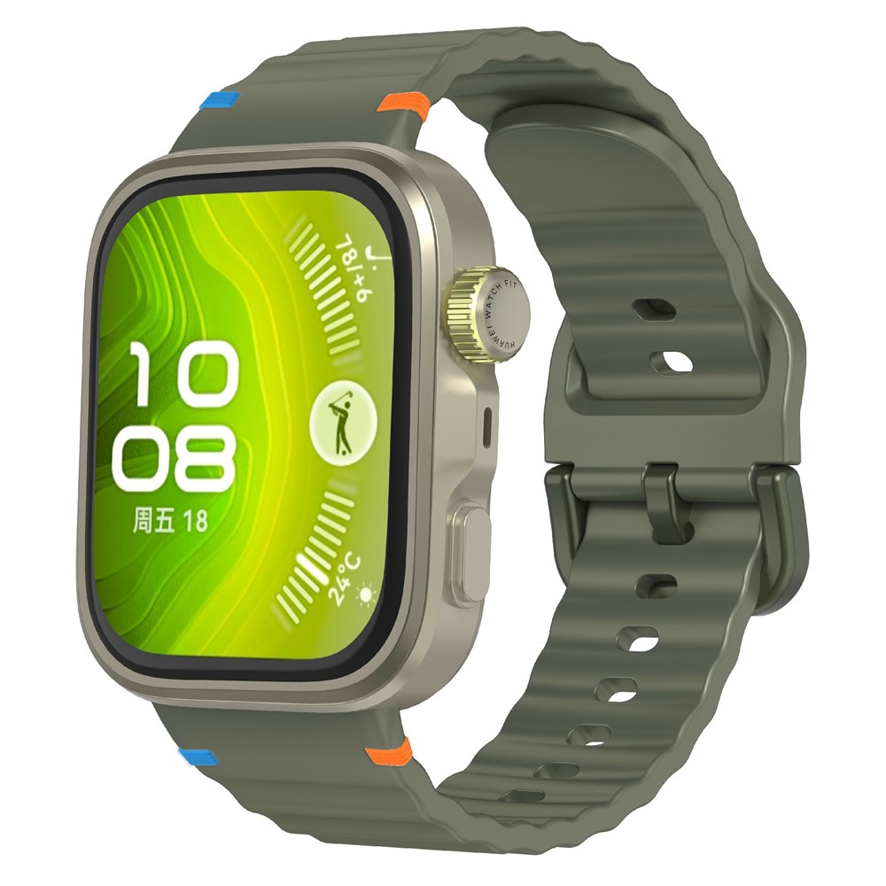  Huawei Watch Fit 4 Pro / 4 / 3 Klockarmband Wave Silikon Grön