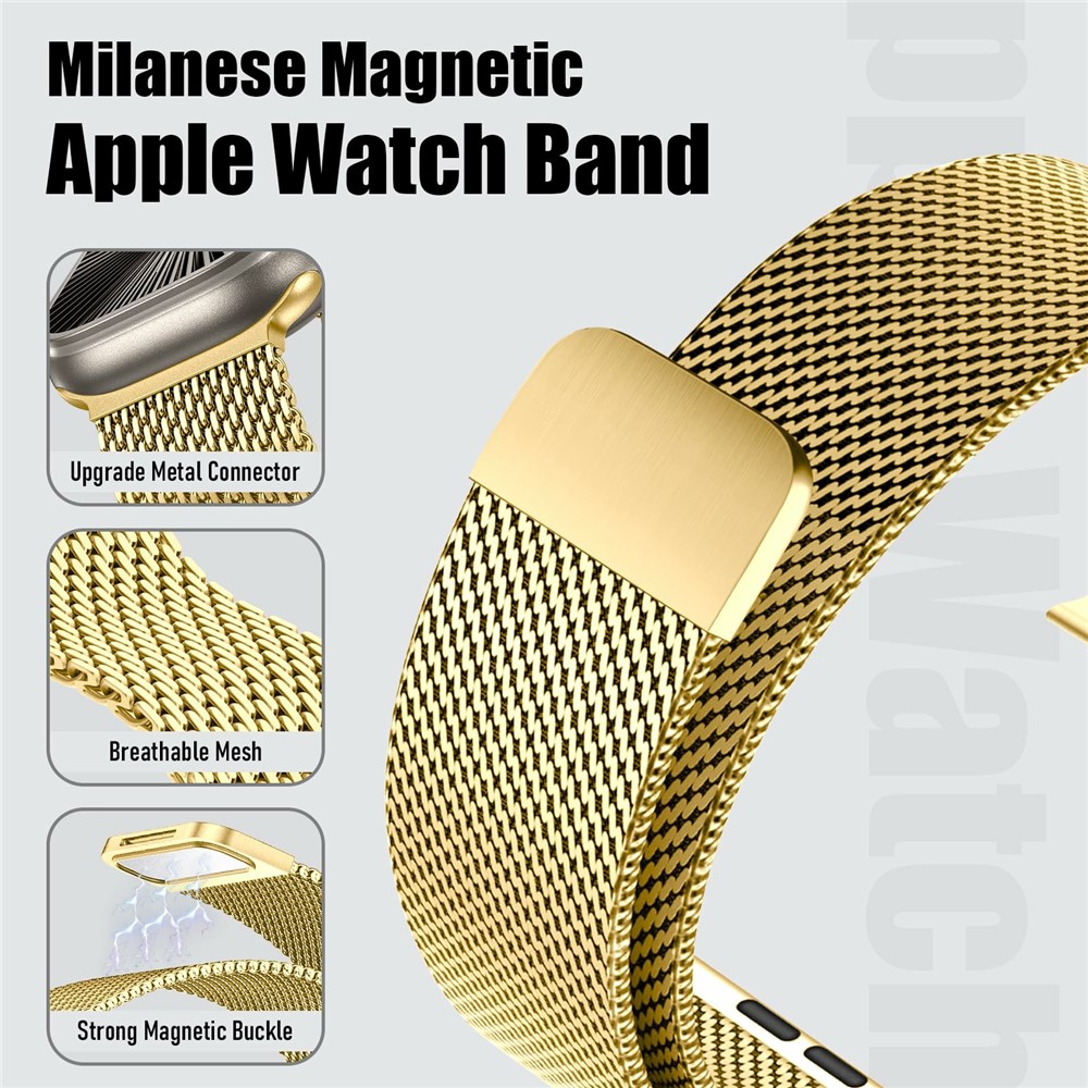  Apple Watch 38/40/41/42 mm Armband Milanese Guld